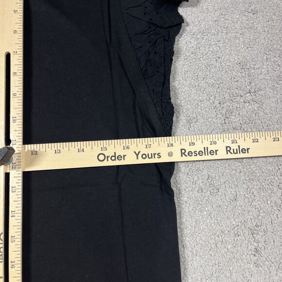 Lauren Ralph Lauren Blouse Womens Small Eyelet Keyhole Ruffle Minimalist Career - Picture 14 of 14